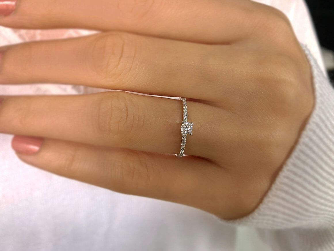 Bague solitaire diamant 0,23 carat