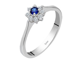 Diamant und Saphir Gänseblume Ring