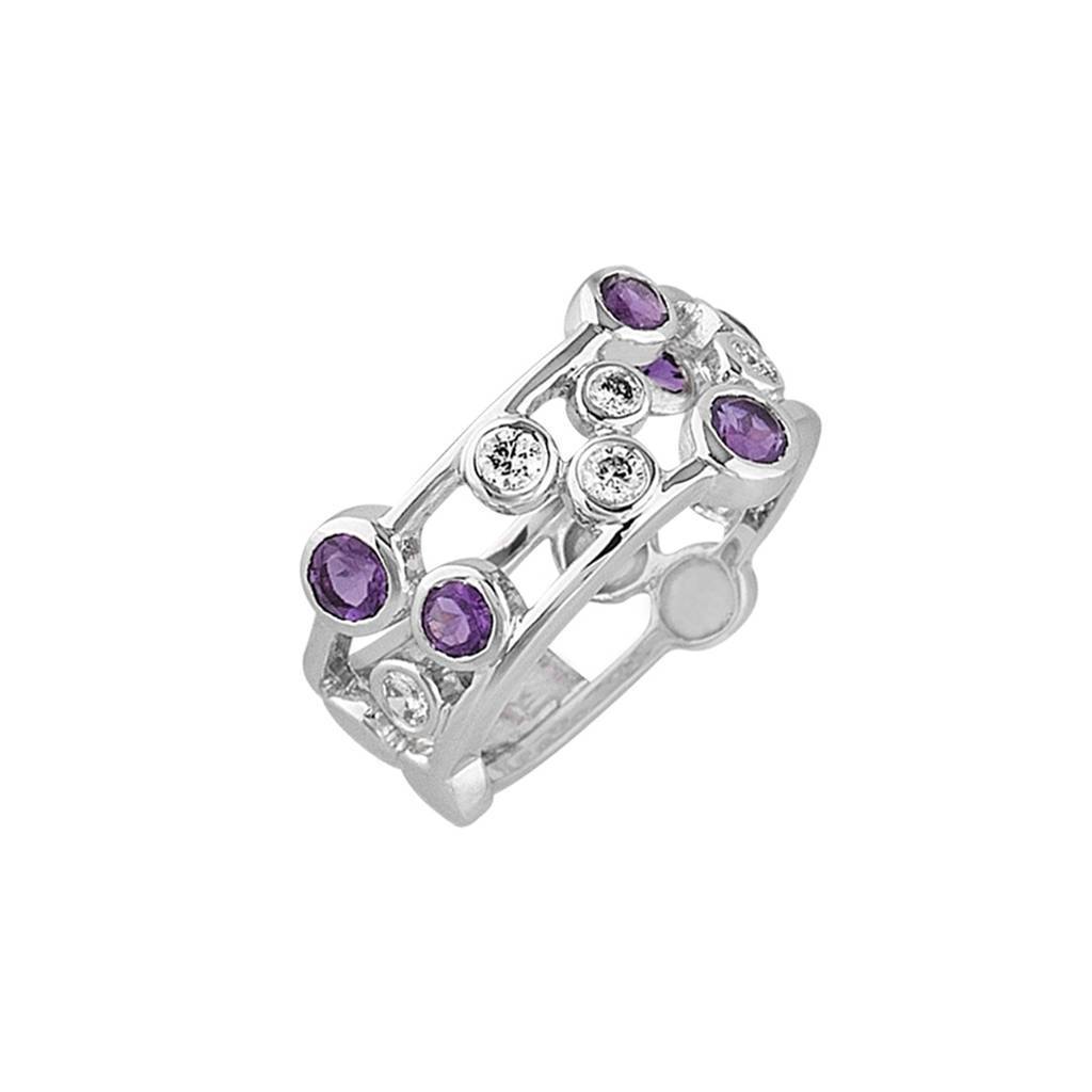 Diamant und Amethyst  Ring