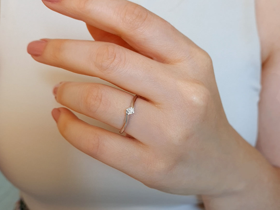 0.13 Karat Diamant Solitär Ring