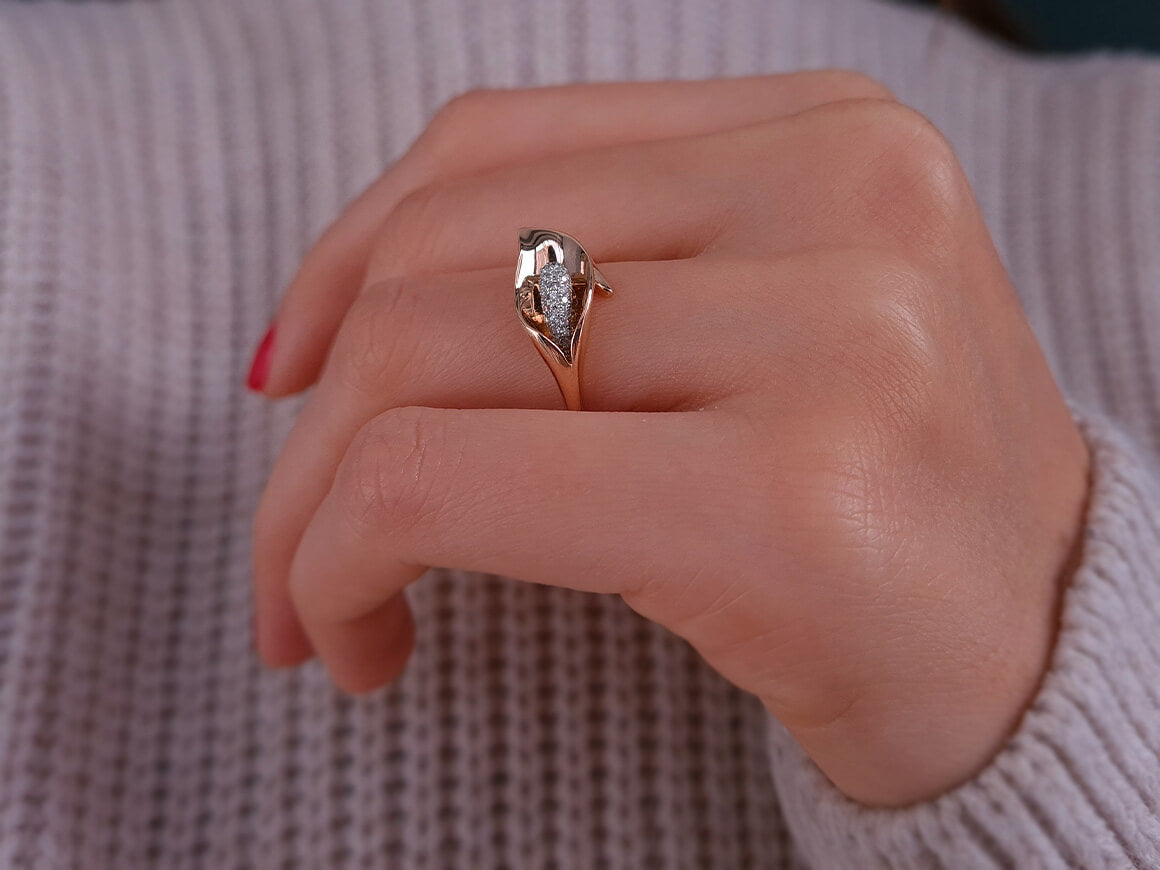 Diamant Blume Ring