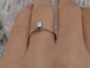 0.24 Gesamtkarat Diamant Solitaire Ring