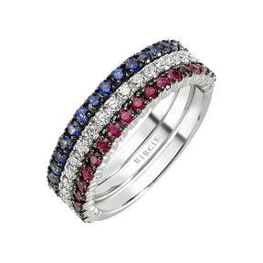 Bague demi-tour diamant rubis et saphir