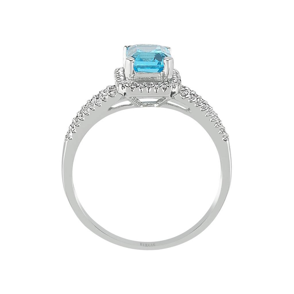 Diamond and Oktagon Blaue Topas Ring