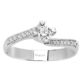 0.39 Gesamtkarat Diamant Halo Solitaire Ring