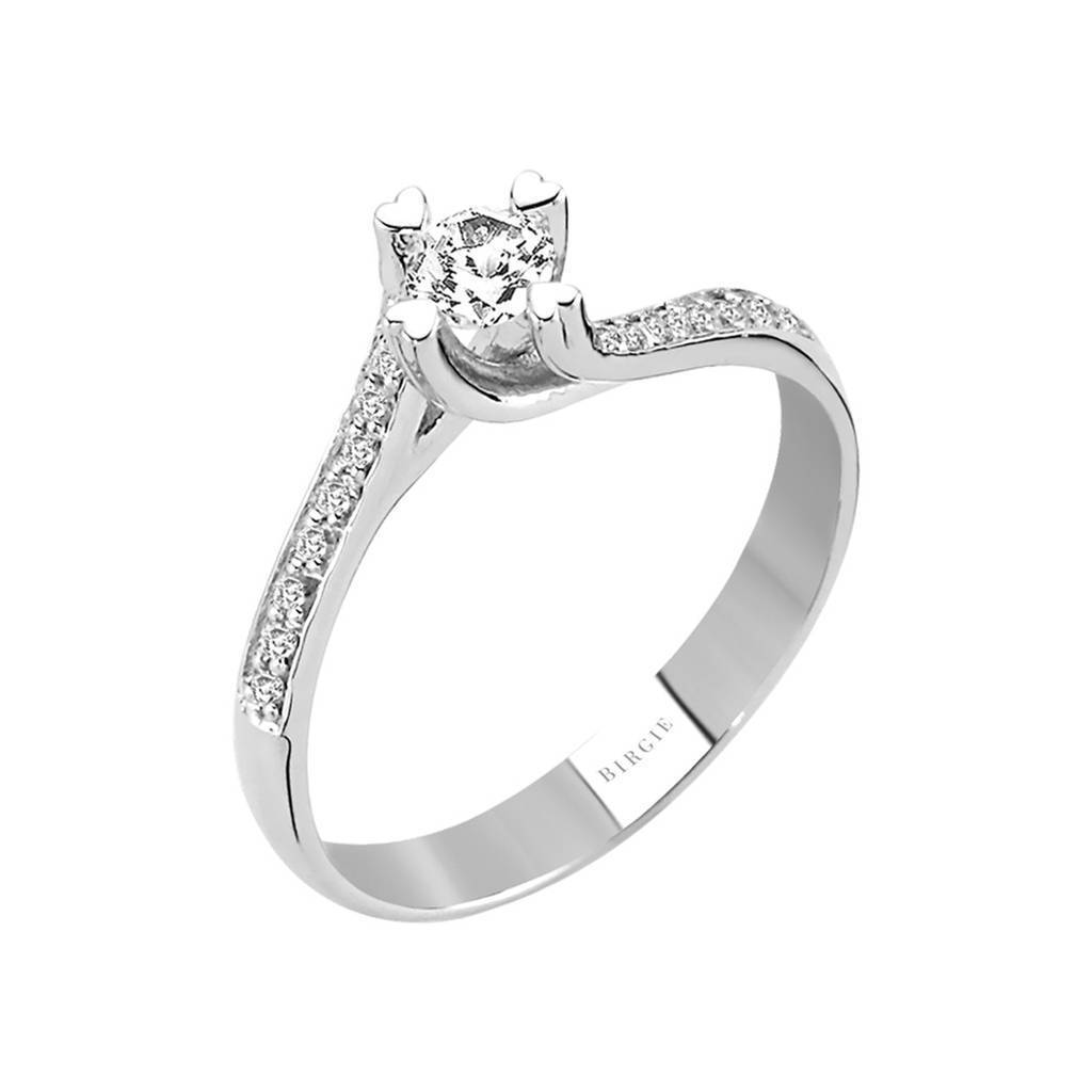 0.39 Gesamtkarat Diamant Halo Solitaire Ring