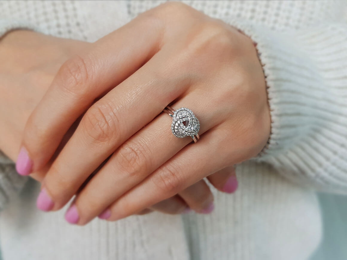 Diamond Endless Spiral Ring