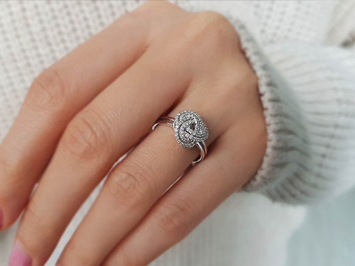 Diamond Endless Spiral Ring