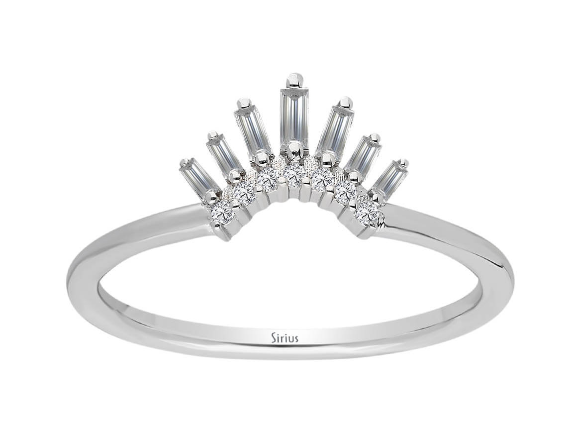 Baguette Diamant Prinzessin Krone Ring