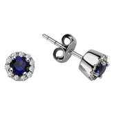 Diamant und Saphir Ohrstecker