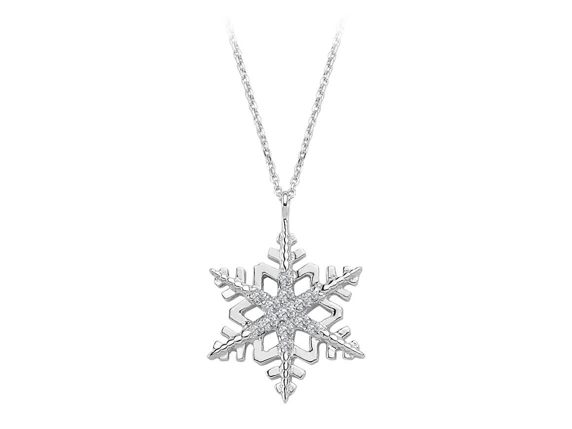 Diamant Schneeflocken Halskette