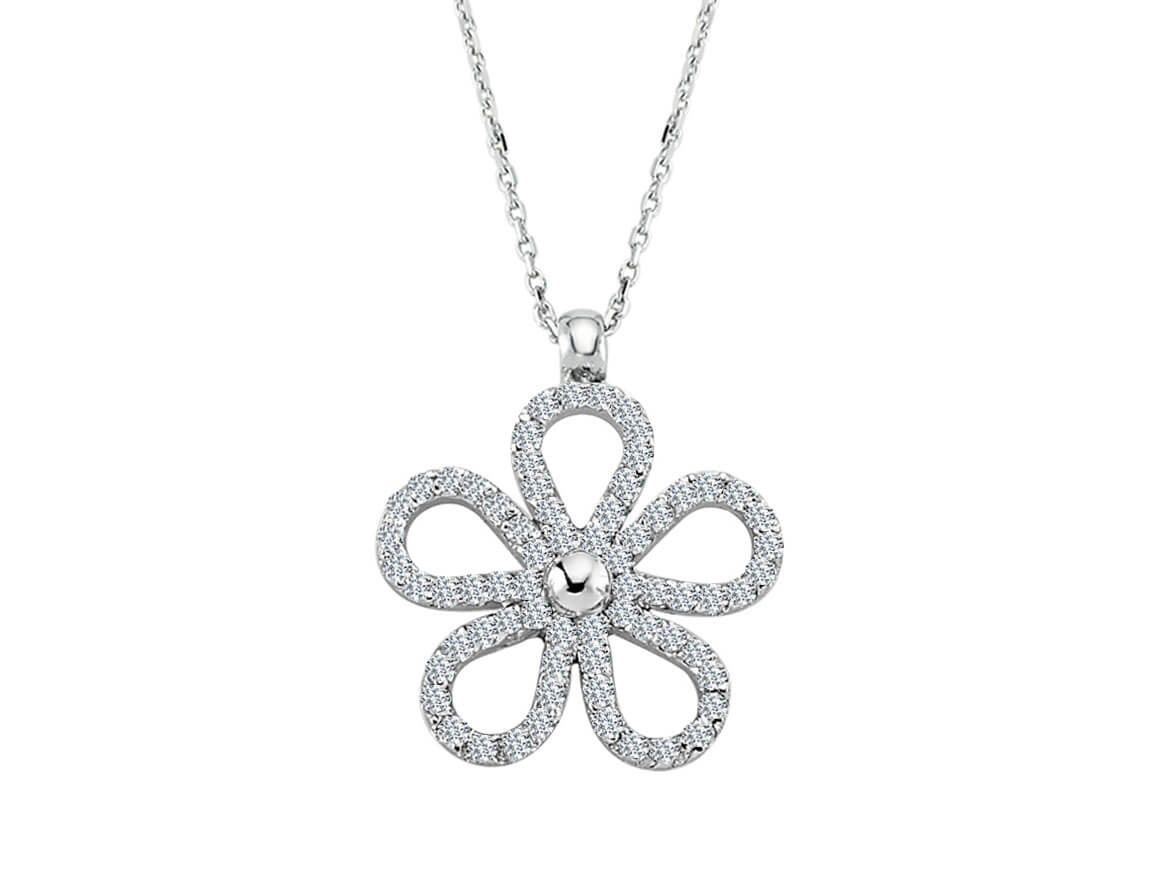 Diamant Blume Halskette