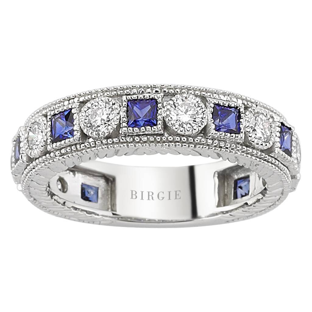 Diamond and Sapphire Stone Eternity Ring