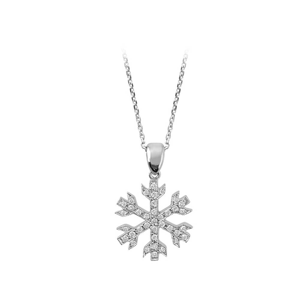 Diamant Schneeflocken Halskette