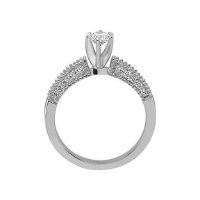 Total 0.60 Carat Diamond Halo Engagement Ring