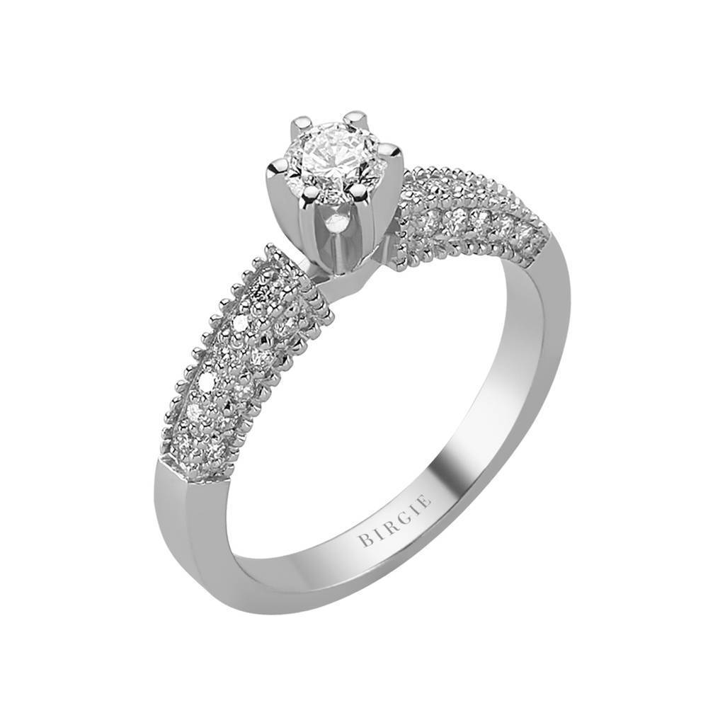 Total 0.60 Carat Diamond Halo Engagement Ring