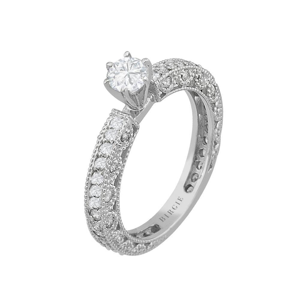 Total 0.99 Carat Diamond Halo Engagement Ring