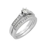 Bague de fiançailles solitaire en diamant et bracelet assorti (0,46 ct total)