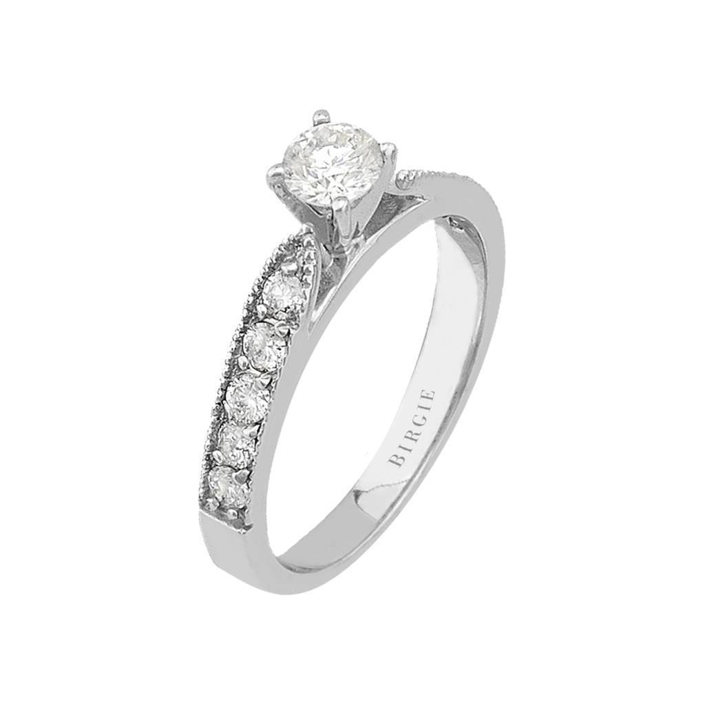 Total 0.79 Carat Diamond Halo Engagement Ring