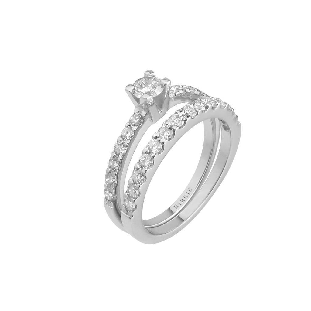 1.01 Carat Diamond Solitaire Ring Wedding Band