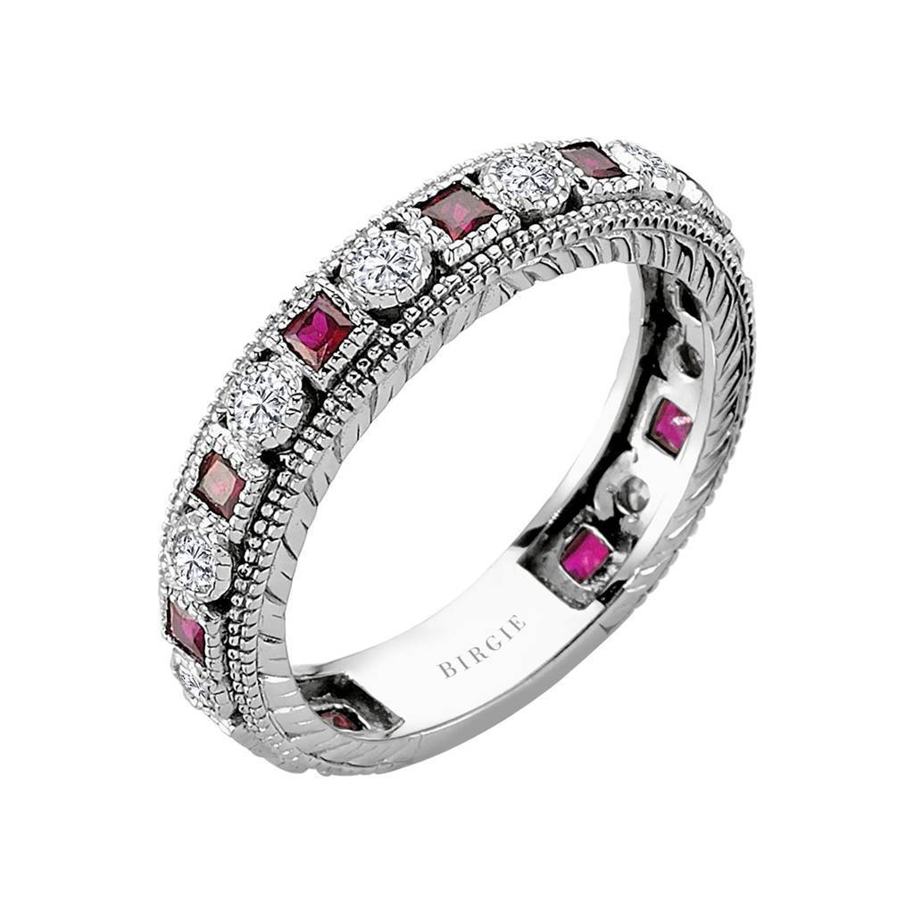 Diamond and Ruby Stone Eternity Ring