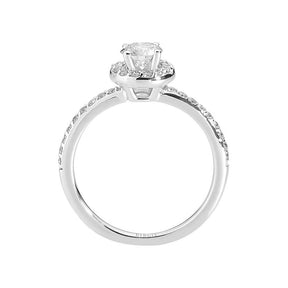 Insgesamt 0,67 Carat Diamant Halo Verlobungsring