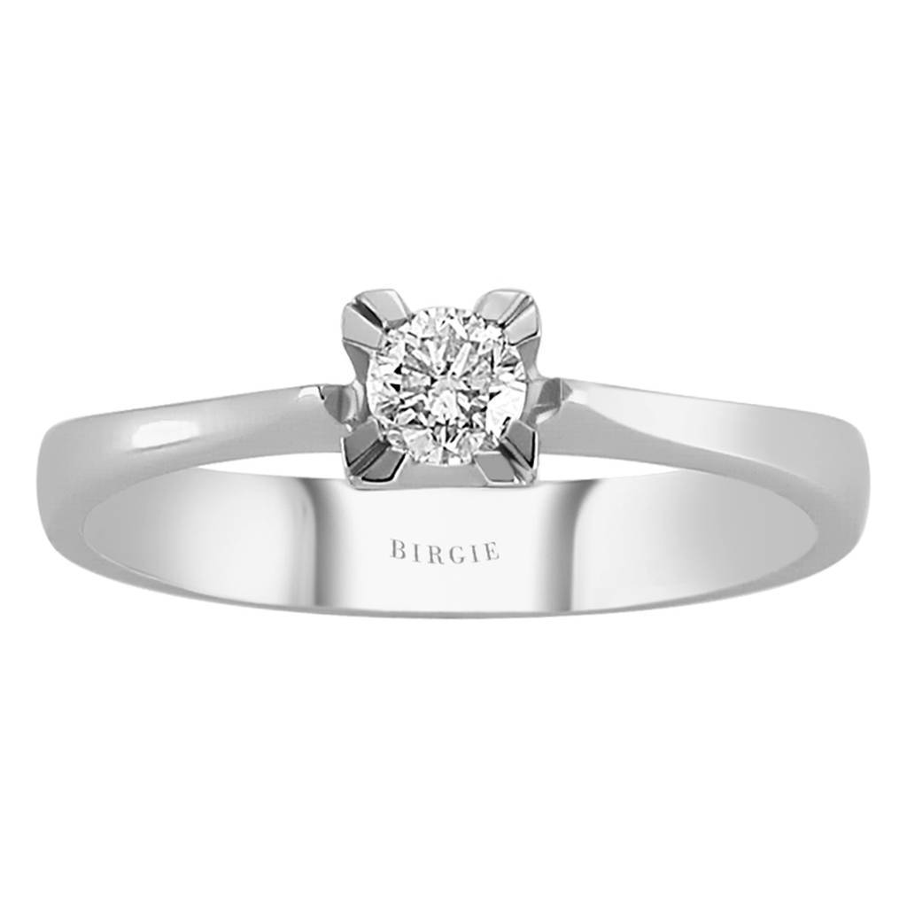 Bague solitaire diamant couleur G 0,22 carat