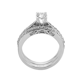 Bague de mariage avec bague solitaire en diamant de 1,04 carat