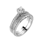 Bague de mariage avec bague solitaire en diamant de 1,04 carat