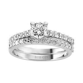 Bague de mariage avec bague solitaire en diamant de 1,03 carat