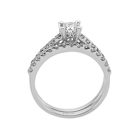 Bague de mariage avec bague solitaire en diamant de 1,03 carat