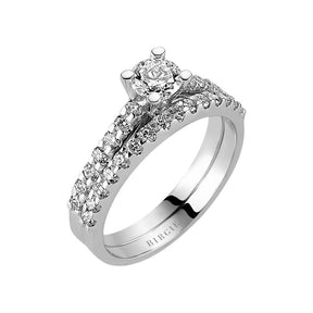 Bague de mariage avec bague solitaire en diamant de 1,03 carat