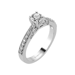 Total 0.72 Carat Diamond Halo Engagement Ring