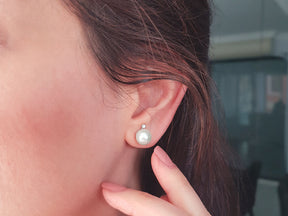 Diamant und Perle Ohrstecker