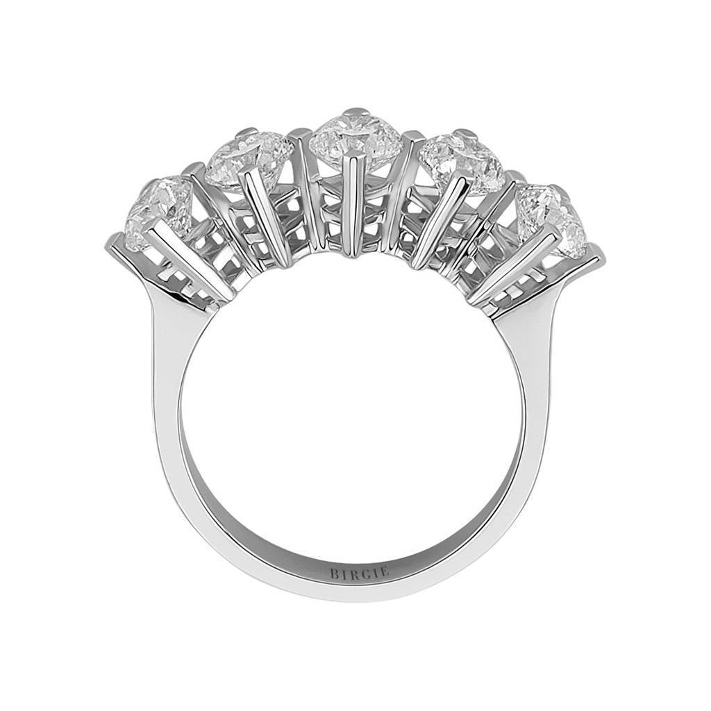 Bague de fiançailles en diamant 2,31 carats et 5 pierres