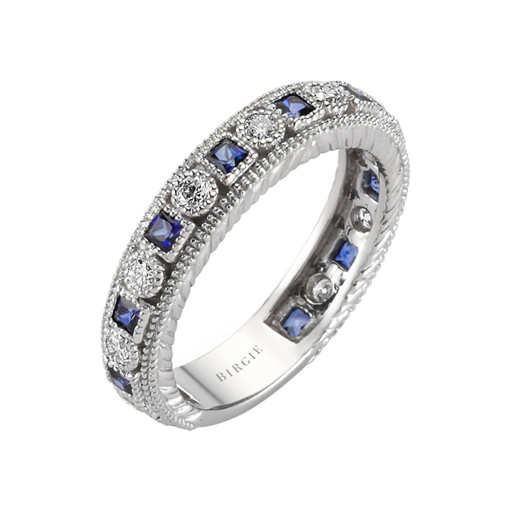 Diamond Sapphire Eternity Wedding Ring