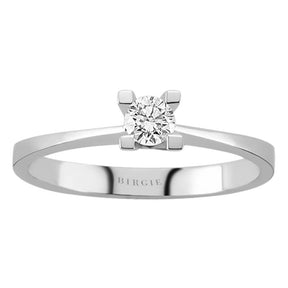 Bague solitaire diamant couleur G 0,19 carat