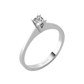 Bague solitaire diamant couleur G 0,19 carat