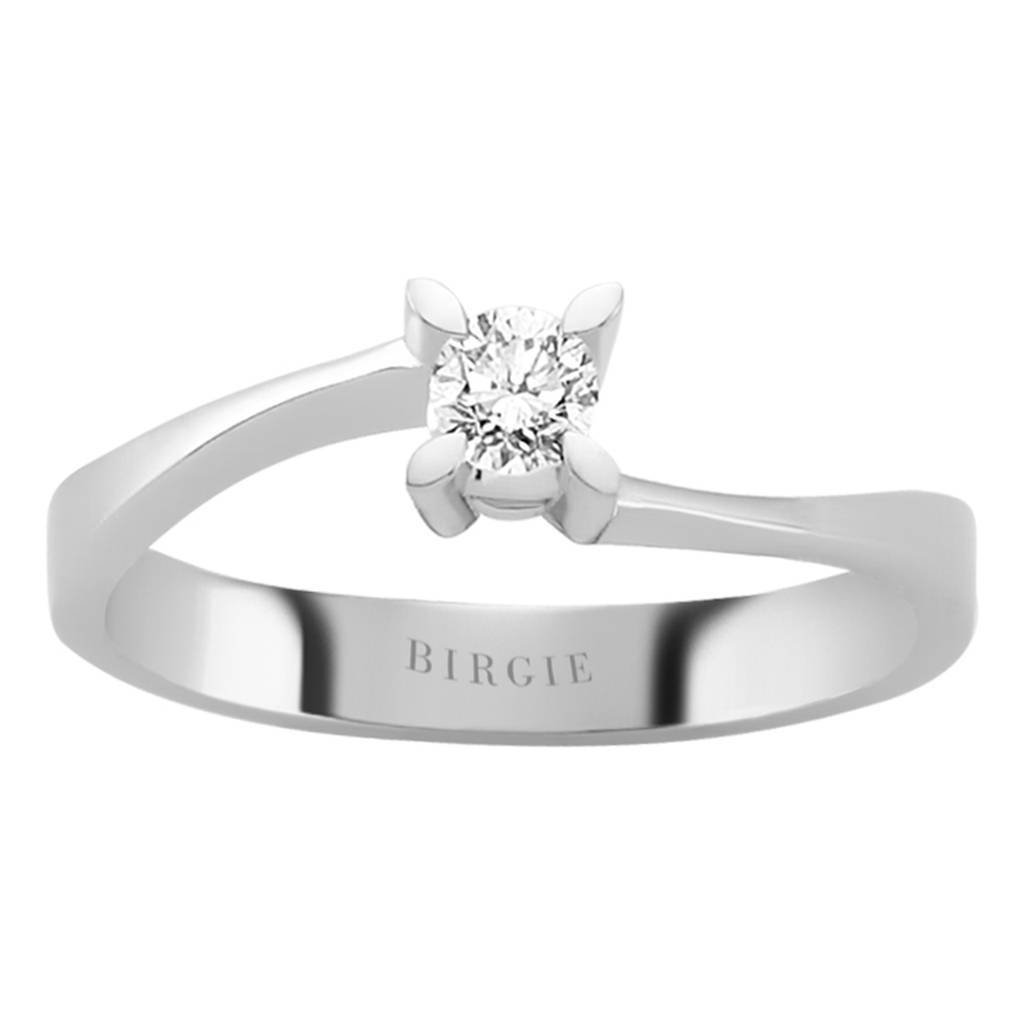 Bague solitaire diamant couleur G 0,19 carat