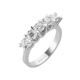 F Color 1.52 Carat Diamond 5 Stone Engagement Ring