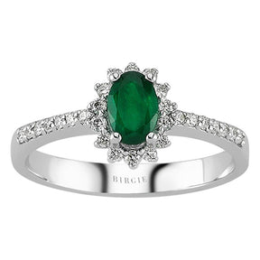 Diamond and Oval Cut Emerald Entourage Ring