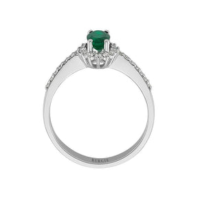 Diamond and Oval Cut Emerald Entourage Ring