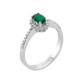 Diamond and Oval Cut Emerald Entourage Ring