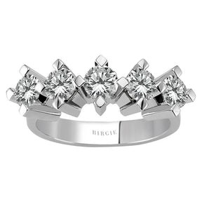 Bague de fiançailles 5 pierres diamant 1,56 carat