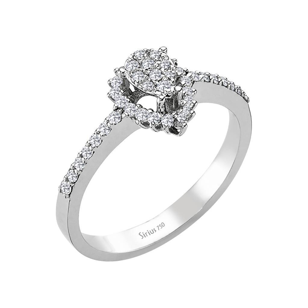 Diamond Drop Shape Entourage Ring