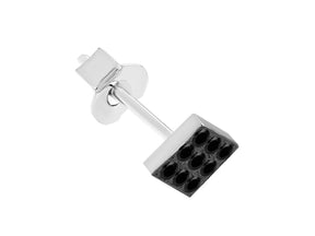 Schwarze Diamant Quadrat Herren Ohrstecker