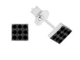 Schwarz Diamant Quadrate Ohrstecker