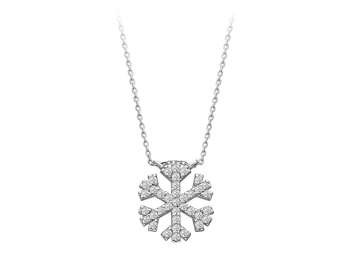 Diamant Schneeflocken Halskette