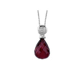 Diamant und Tropfen Garnet Halskette