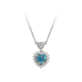 Diamond and Herz Blauer Topas Halskette